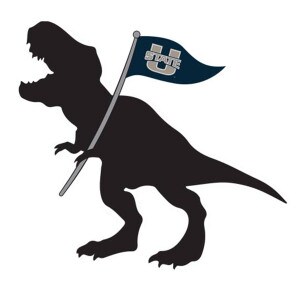 T-Rex Holding a U-State Flag